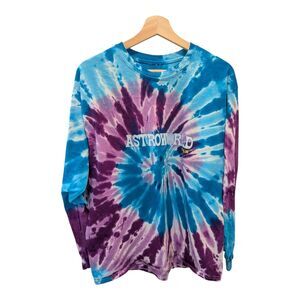 Travis Scott 2018 Astroworld Wish You Were Here Tie Dye Band T-Shirt Hip Hop